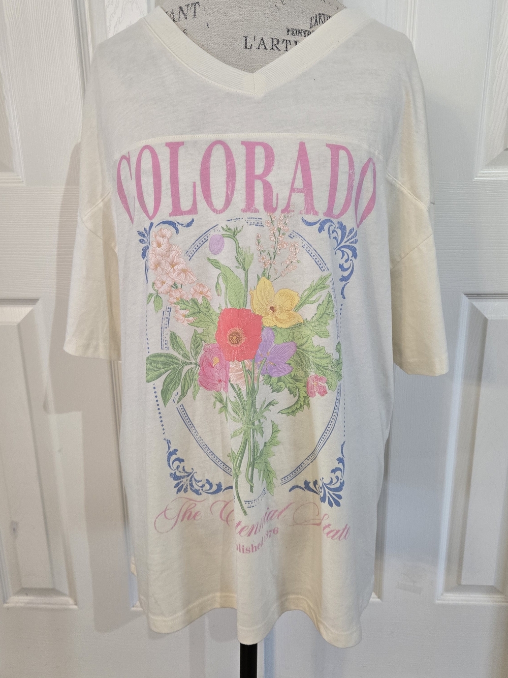 Colorado Floral Graphic Tee in Cream